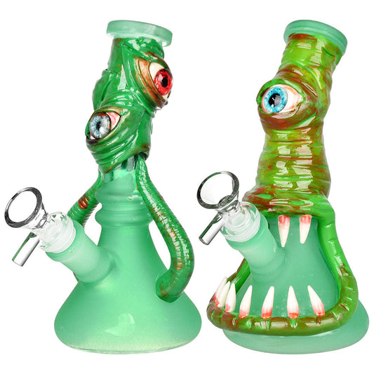 Bleary Eyed Beastie 3D Painted Beaker Water Pipe - 7.5" / Styles Vary - Smoke N’ Poke