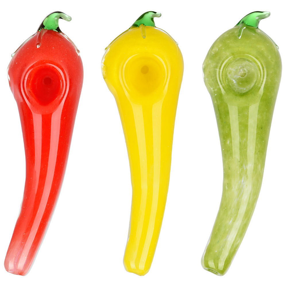 Spice Of Life Chili Pepper Glass Pipe - 4.75" / Colors Vary - Smoke N’ Poke