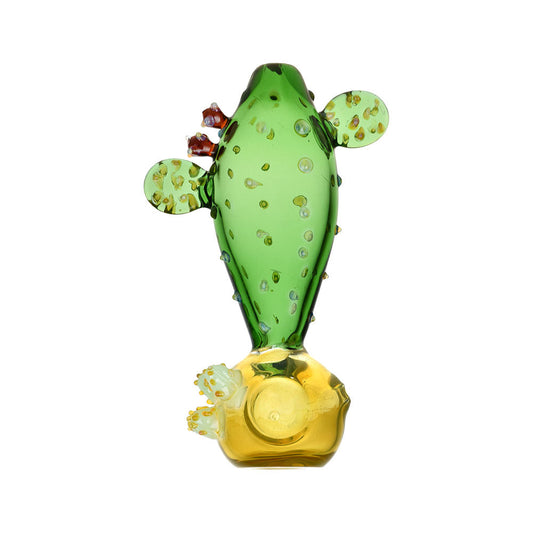 Prickly Pear Cactus Glass Hand Pipe - 5" - Smoke N’ Poke