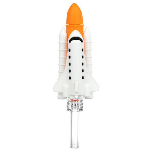 Space Shuttle Silicone Dab Straw - 6" - Smoke N’ Poke