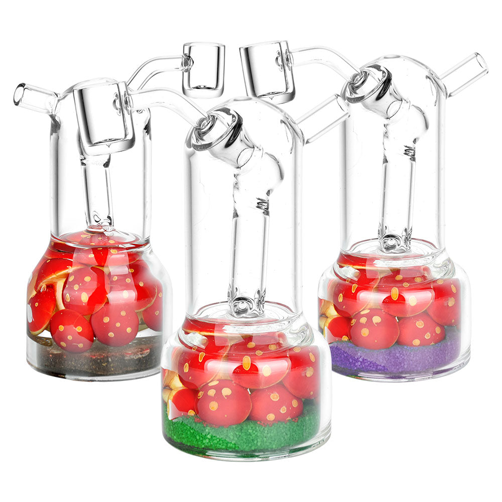 Mushroom Garden Glass Dab Rig - 5.5" / 14mm F / Colors Vary - Smoke N’ Poke