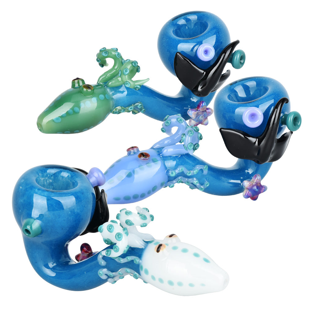 Aqua Boogie Sherlock Glass Hand Pipe - 5.25" / Colors Vary - Smoke N’ Poke