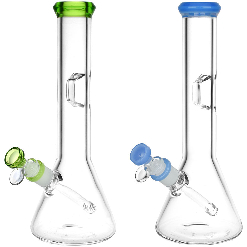 Fresh Press Beaker Glass Water Pipe - 11.75" / 14mm F / Colors Vary - Smoke N’ Poke