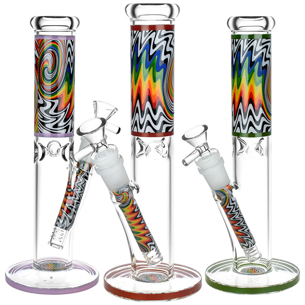 Lofty Visions Straight Tube Glass Water Pipe - 10" / 14mm F / Colors Vary - Smoke N’ Poke