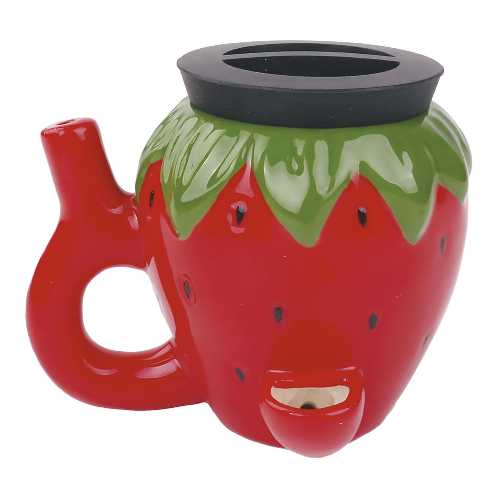 Fujima Strawberry Pipe Jar - 3.9" - Smoke N’ Poke