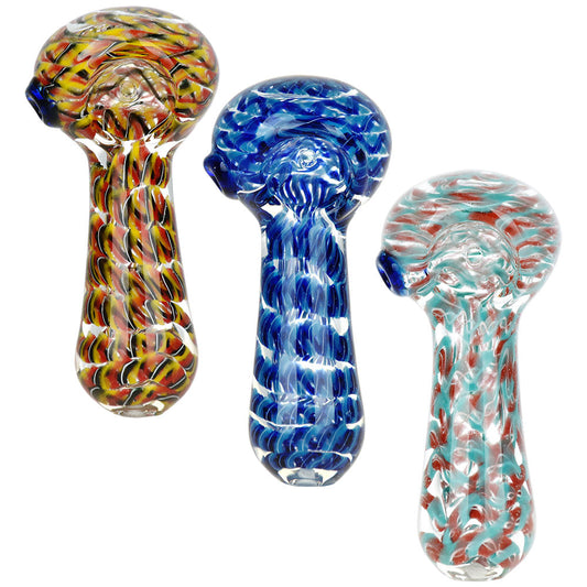 10PC BUNDLE - Hidden Dimensions Glass Spoon Pipe - 3.75" / Assorted Colors