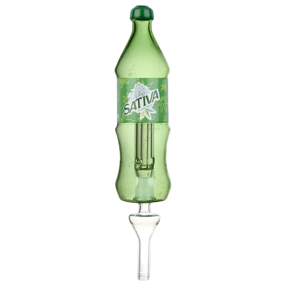 Dabtized Soda Buds Glass Bubbler Dab Straw | 10mm F | 7.75" - Smoke N’ Poke