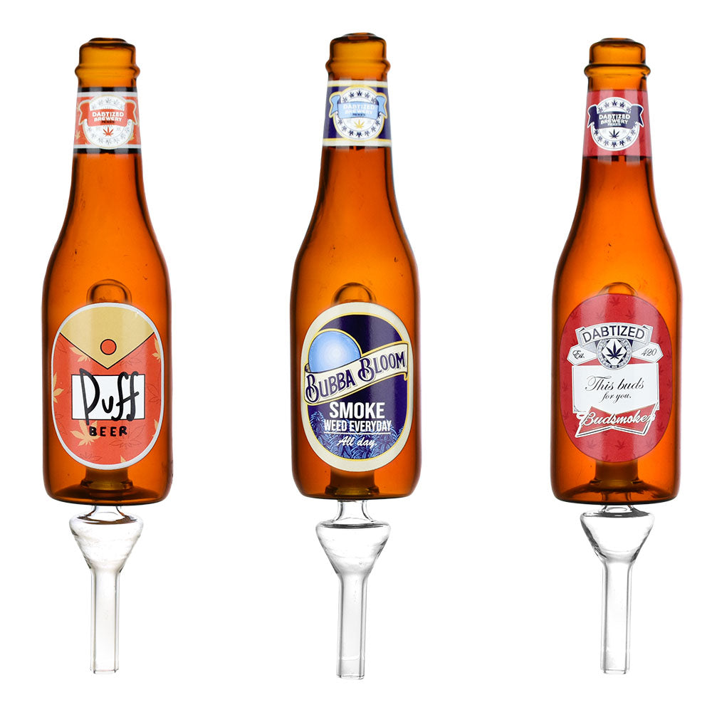 Quemador de cerveza Dabtized Bubbler Dab Straw - 7,75" / 10 mm F / Los diseños varían