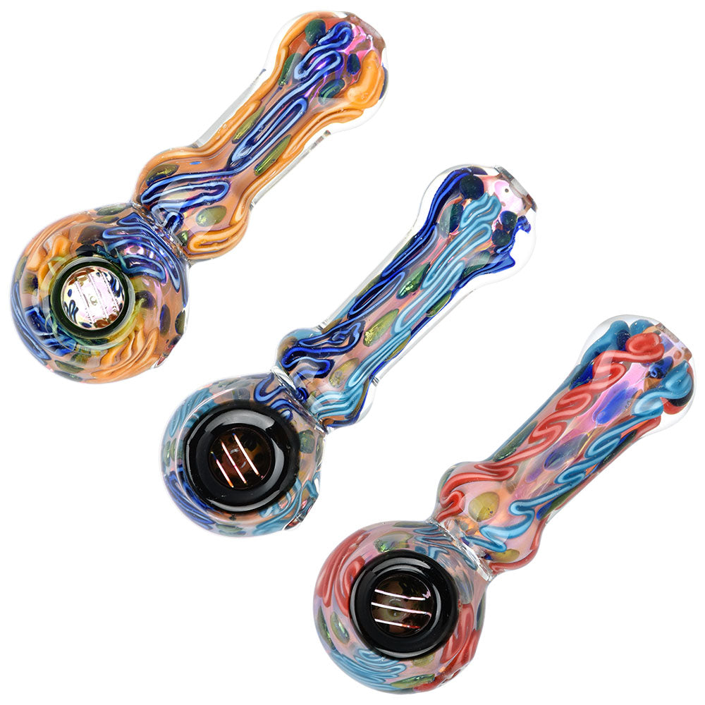 Lustrous Fumed Glass Spoon Pipe - 4.25" / Colors Vary - Smoke N’ Poke