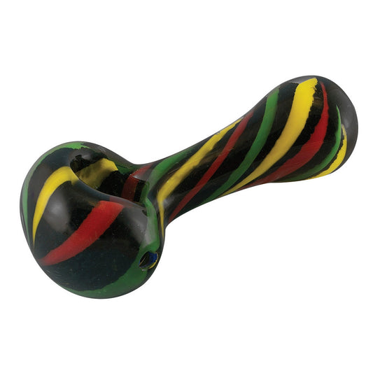 Rasta Colored Stripes Spoon Pipe - Smoke N’ Poke