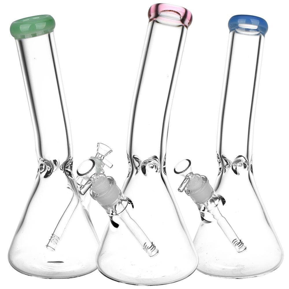 Classic Bent Neck Beaker Glass Water Pipe | 14mm F | Colors Vary