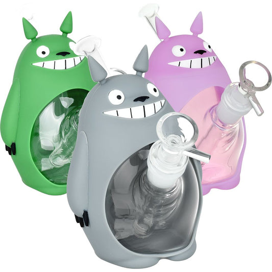 My Neighbor Toketoro Silicone and Glass Water Pipe - 6" / 14mm F / Colors Vary