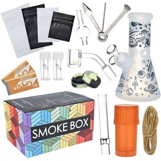 Kit para fumar y pipa de agua Smoke Box - 7,75" / 14 mm F / Los colores varían