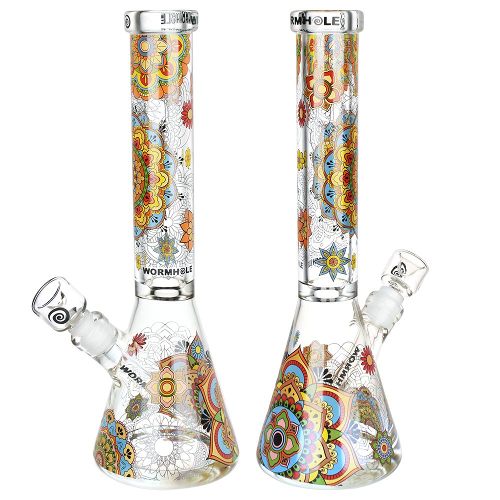 Wormhole Mandala Myriad Beaker Water Pipe - 15" / 14mm F