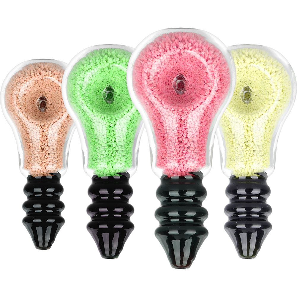 Light Bulb Glow in Dark Glass Hand Pipe - 3.5" / Colors Vary