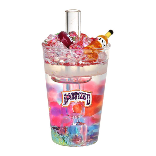 Pipa de mano de vaso de chupito Dabtized Bottoms Up - 4"/ Diseños variados