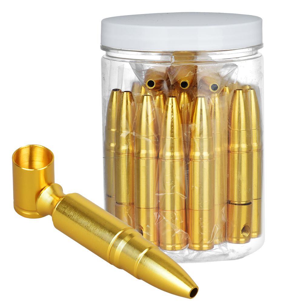 30CT JAR - Bullet Aluminum Hand Pipe - 3" / Assorted Colors