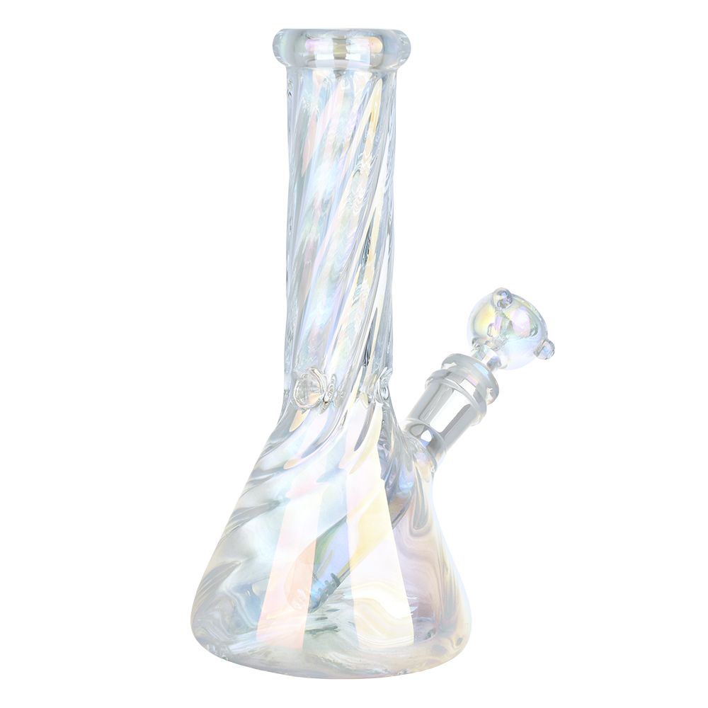 A Positive Twist Beaker Glass Water Pipe - 8.5" / 14mm F