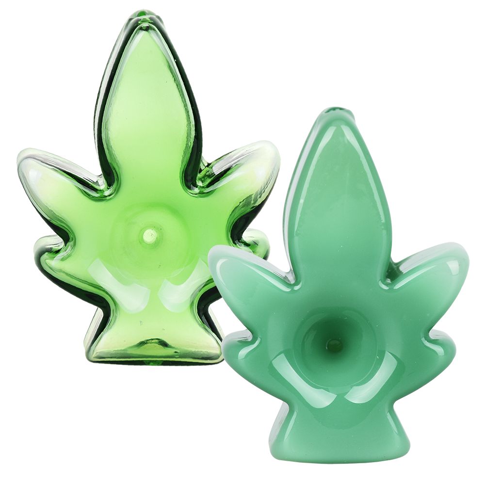 Humble Hemp Leaf Glass Hand Pipe - 3" / Colors Vary