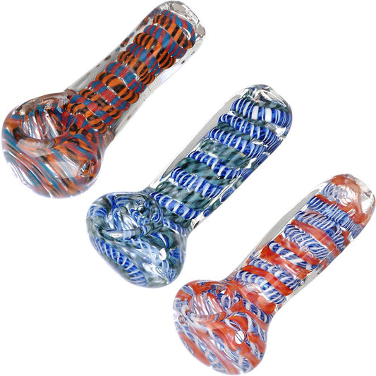 End Of My Rope Square Stem Glass Spoon Pipe - 3.5" / Colors Vary