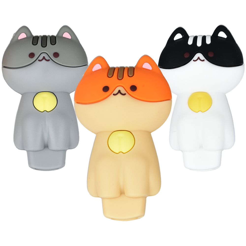 3PC BUNDLE - Kitty Cat Silicone Hand Pipe - 3.25" / Assorted Colors