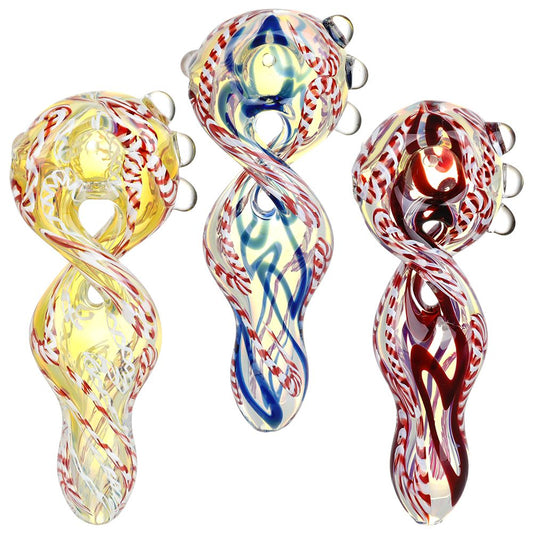 Euphoric Vibrance Twisted Glass Hand Pipe - 5.25" / Colors Vary