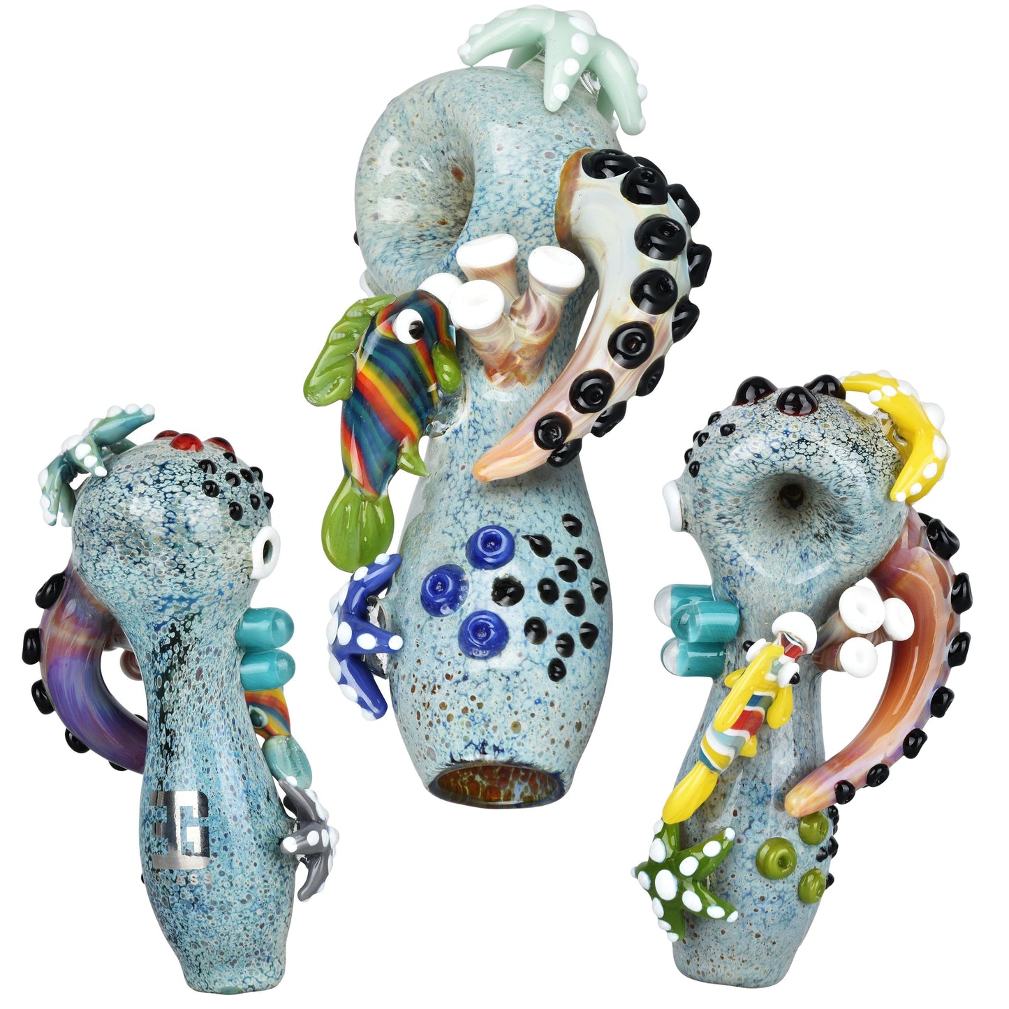 EG Glass Under The Sea Glass Hand Pipe - 5" / Colors Vary