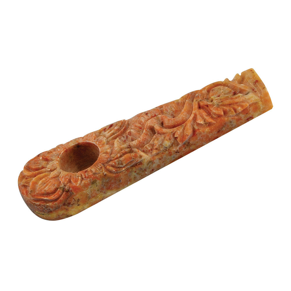 Marble Stone Pipe w/ Flower Design - Smoke N’ Poke