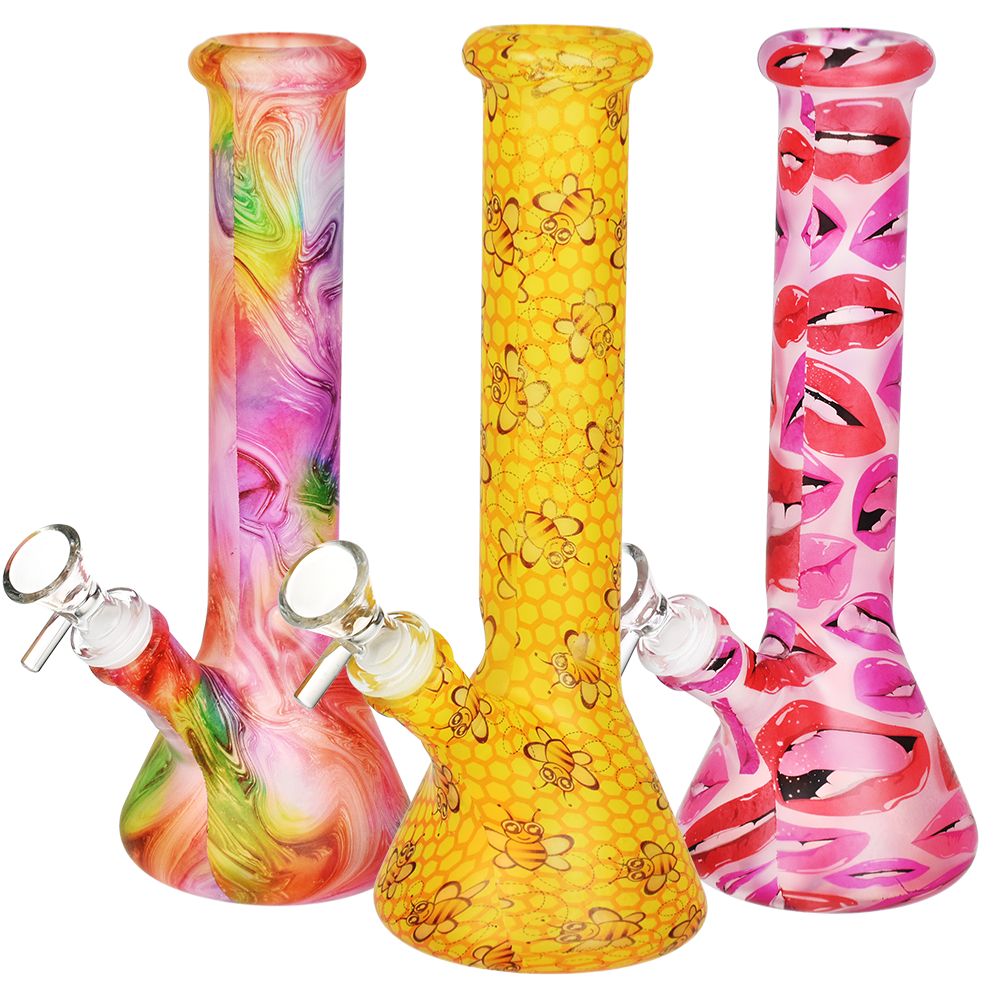 Wyld Style Glass Beaker Water Pipe - 9.5" / 14mm F / Designs Vary