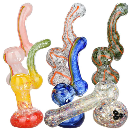 6CT BUNDLE - Mixed Assortment Glass Sherlock Bubblers - 5.25"