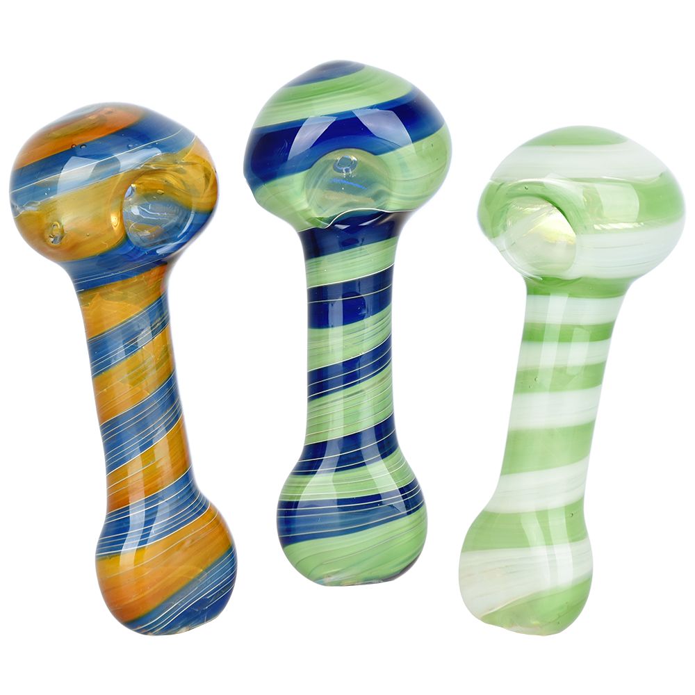 Retro Swirl Glass Spoon Pipe - 4.75" / Colors Vary