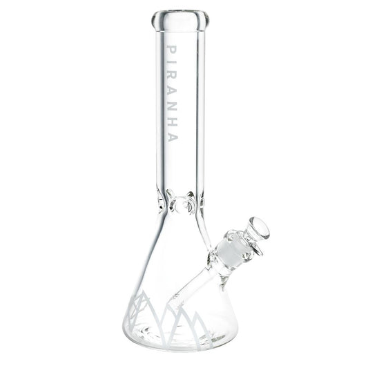 Piranha Beaker Glass Water Pipe - 13.5" / 14mm F / Clear