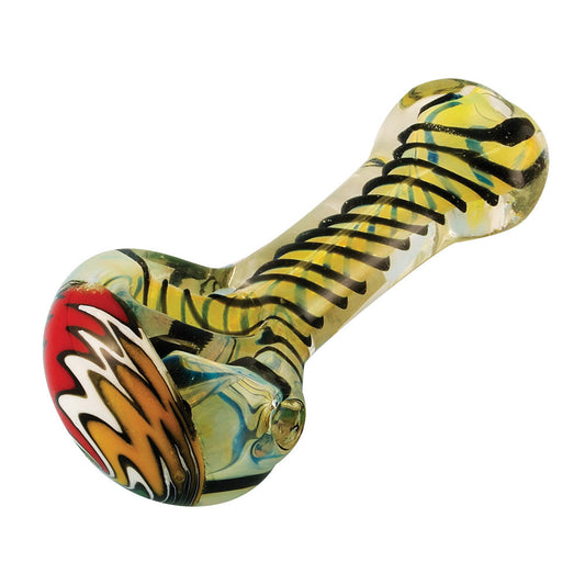 Multicolor Glass Spoon Pipe W/ Twists - Smoke N’ Poke