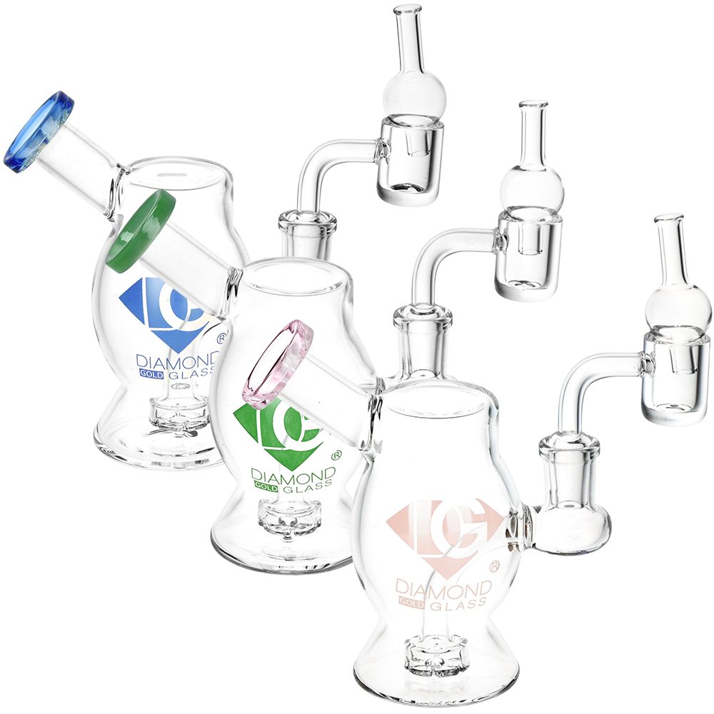 Diamond Glass Bugalo Mini Dab Rig - 5" / 14mm F / Colors Vary