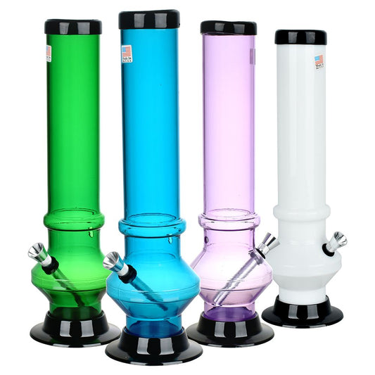 Beveled Edge Acrylic Water Pipe - 12" / Colors Vary