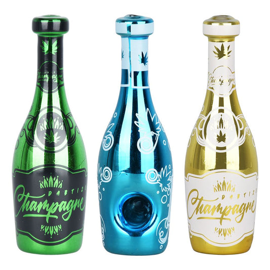 Dabtized Champagne Pipe'n Glass Hand Pipe - 5" / Assorted Designs