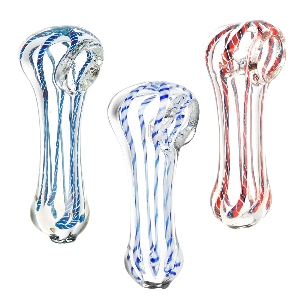 Small Striped Glass Pipe - 2.75" / Colors Vary - Smoke N’ Poke