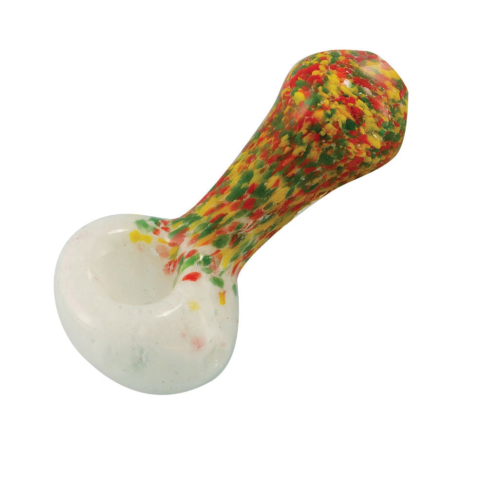 Rasta Color Frit Glass Spoon Pipe - Smoke N’ Poke