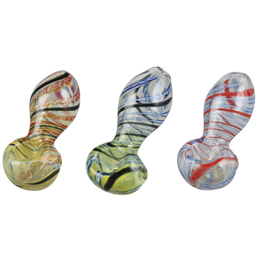 Inside Out Twisted Glass Pipe - 2.5" / Colors Vary - Smoke N’ Poke