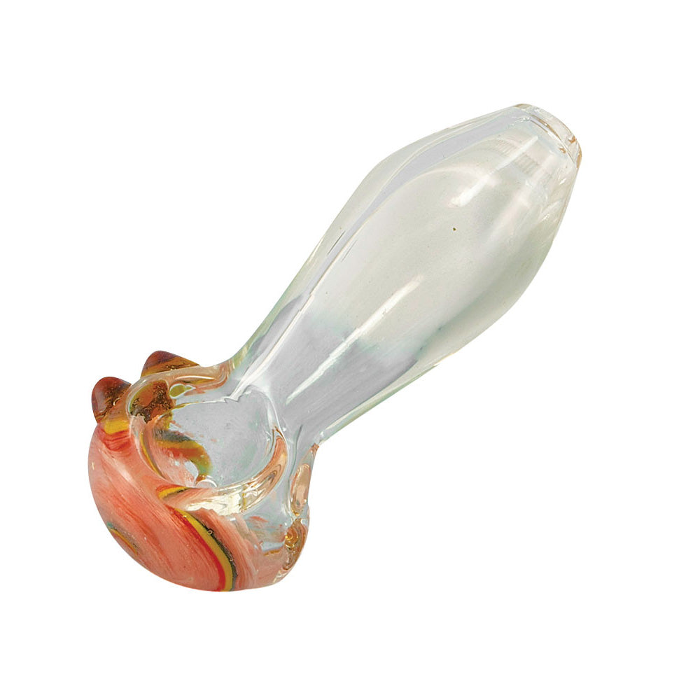 Small Transparent Glass Spoon Pipe w/ Spiral - Smoke N’ Poke