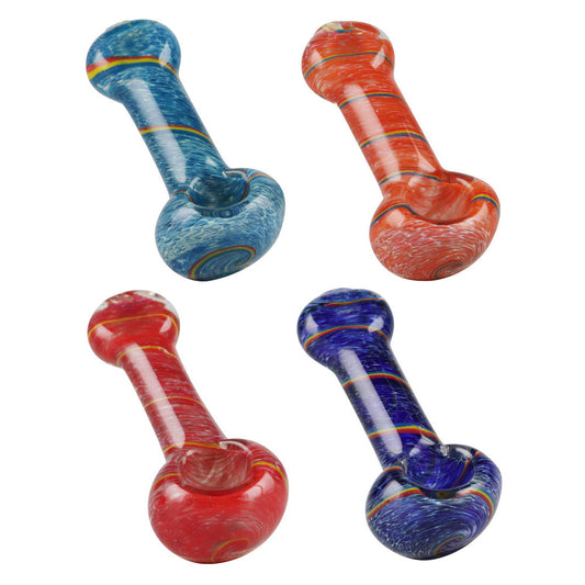 Glass Pipe w/ Stripes - 3" / Colors Vary - Smoke N’ Poke