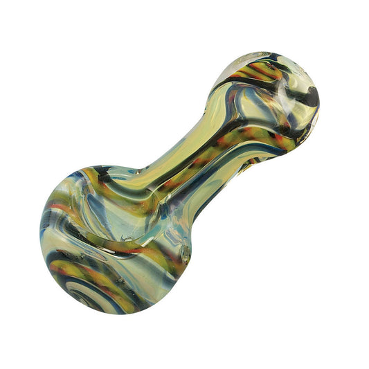 Inside Out Cane Glass Spoon Pipe - Smoke N’ Poke