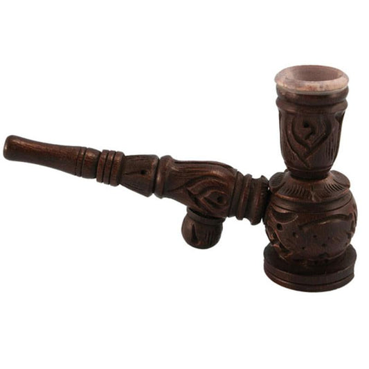 Wooden Hukka Pipe w/ Stone Bowl - Smoke N’ Poke