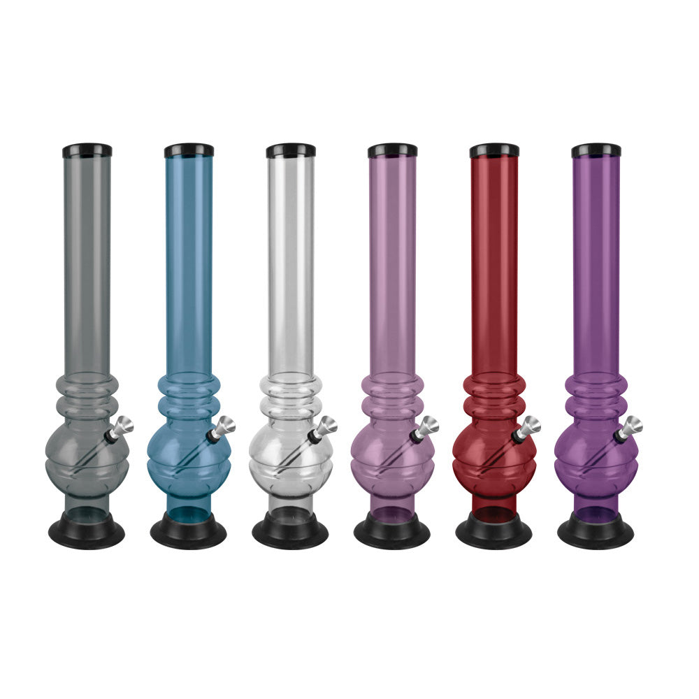 Bubble Acrylic Water Pipe - 18" / Colors Vary - Smoke N’ Poke