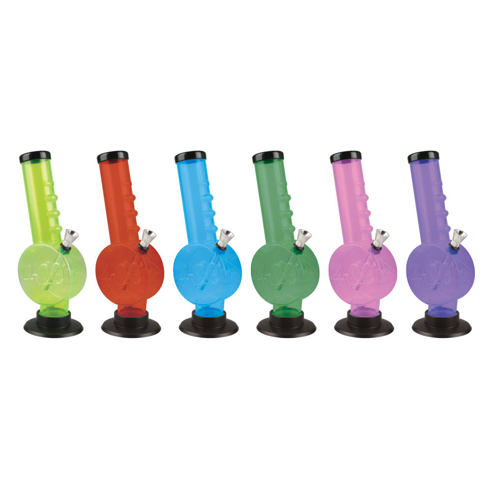 9" 420 Disc Acrylic Water Pipe - Colors Vary - Smoke N’ Poke