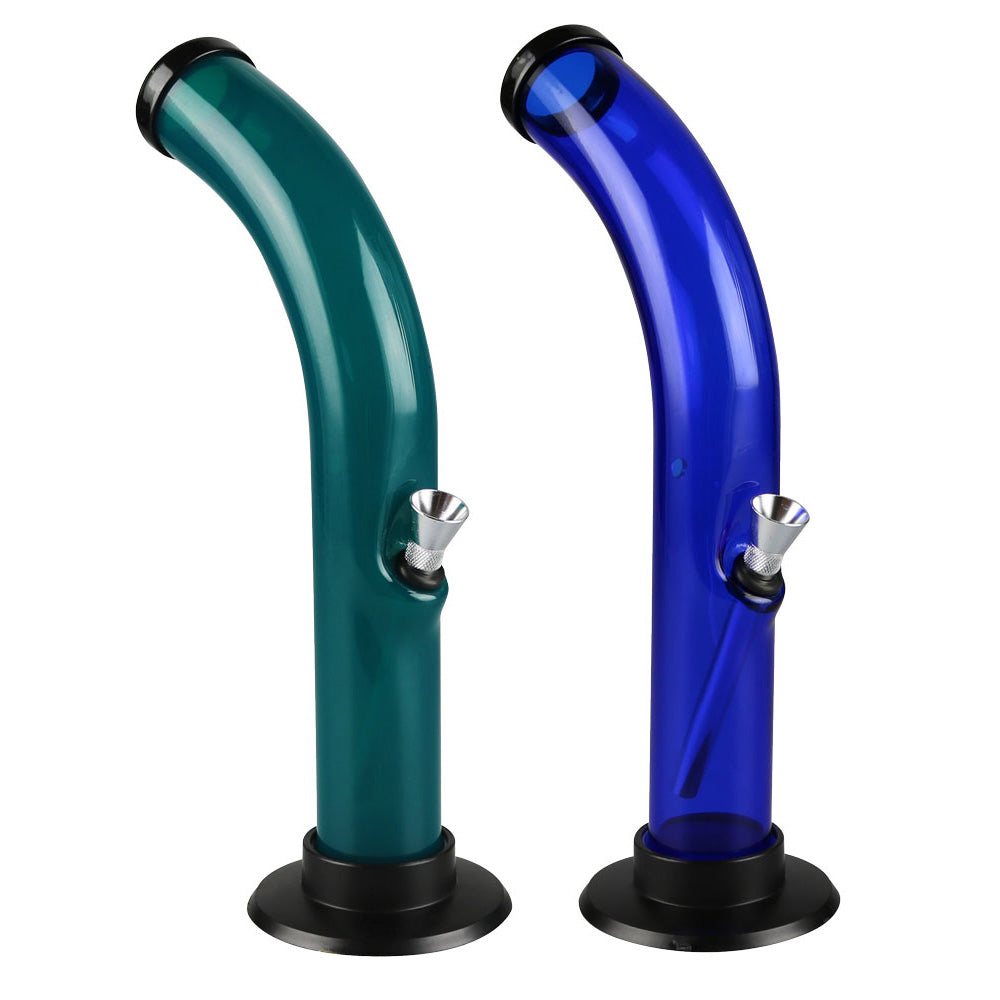 Acrylic Curved Water Pipe - 10" / Colors Vary - Smoke N’ Poke