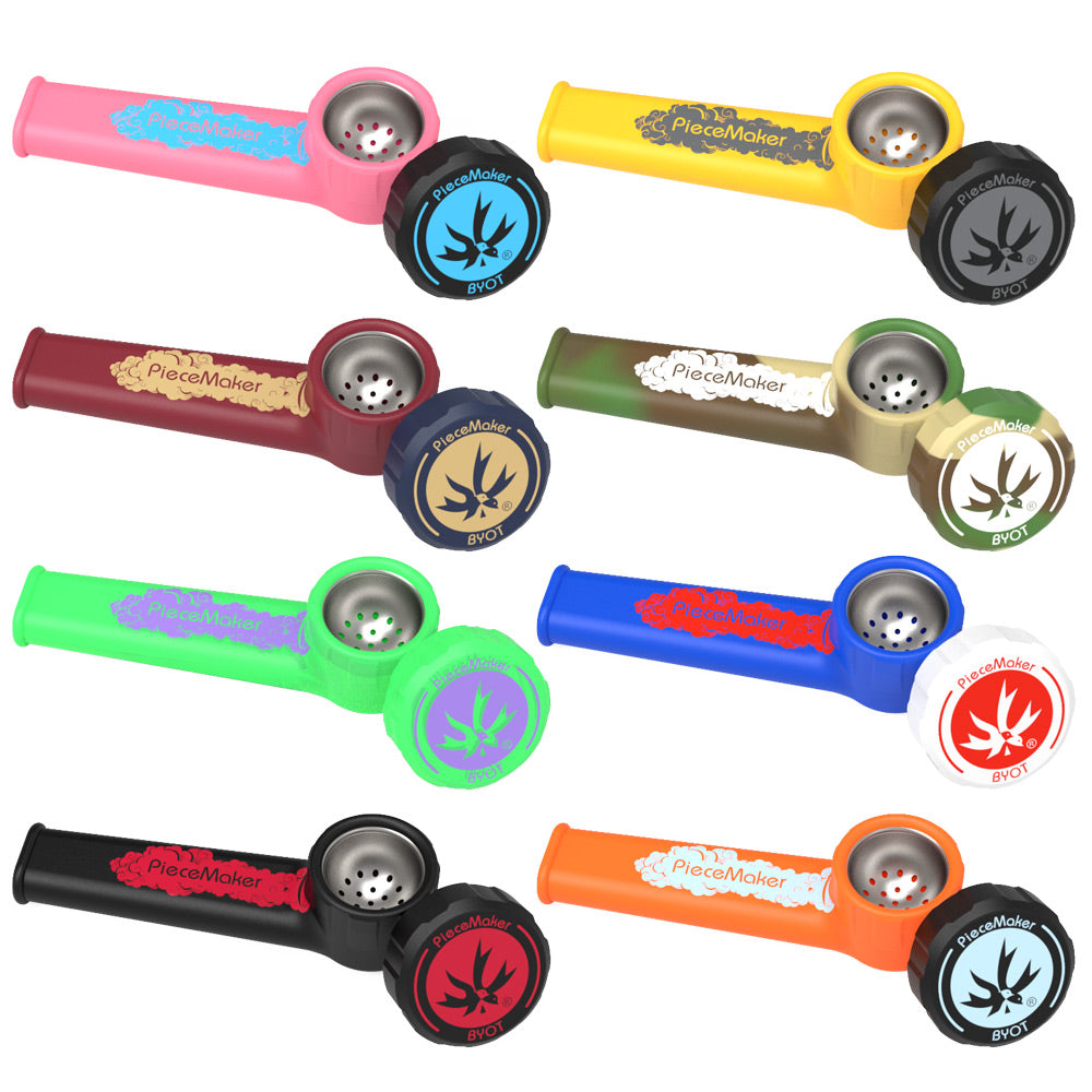 PieceMaker Karma Silicone Pipe - 3.5" / Colors Vary - Smoke N’ Poke