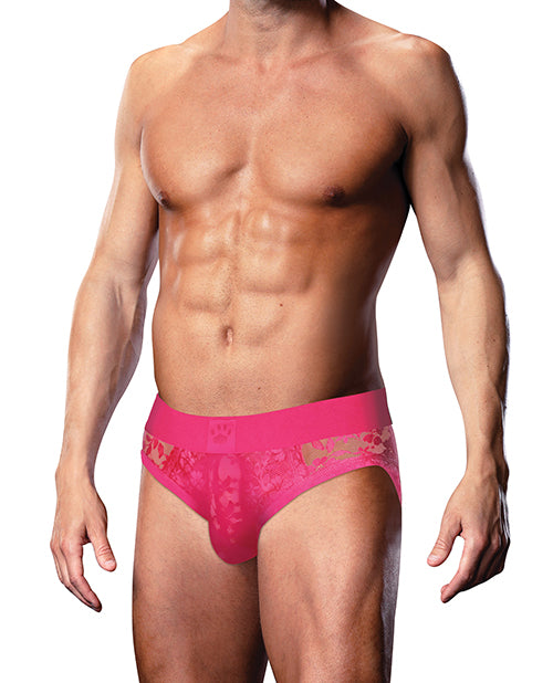 Prowler Lace Open Back Brief - Pink