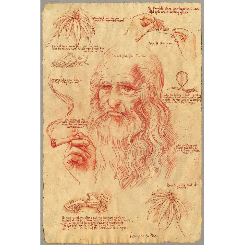 Leonardo DaVinci Poster | 24" x 36" - Smoke N’ Poke