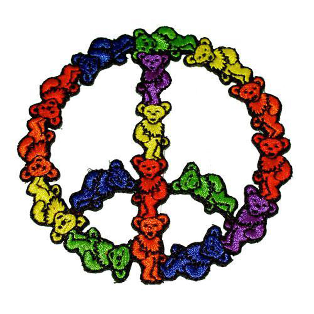 3" Grateful Dead Dancing Bear Peace Sign Patch - Smoke N’ Poke